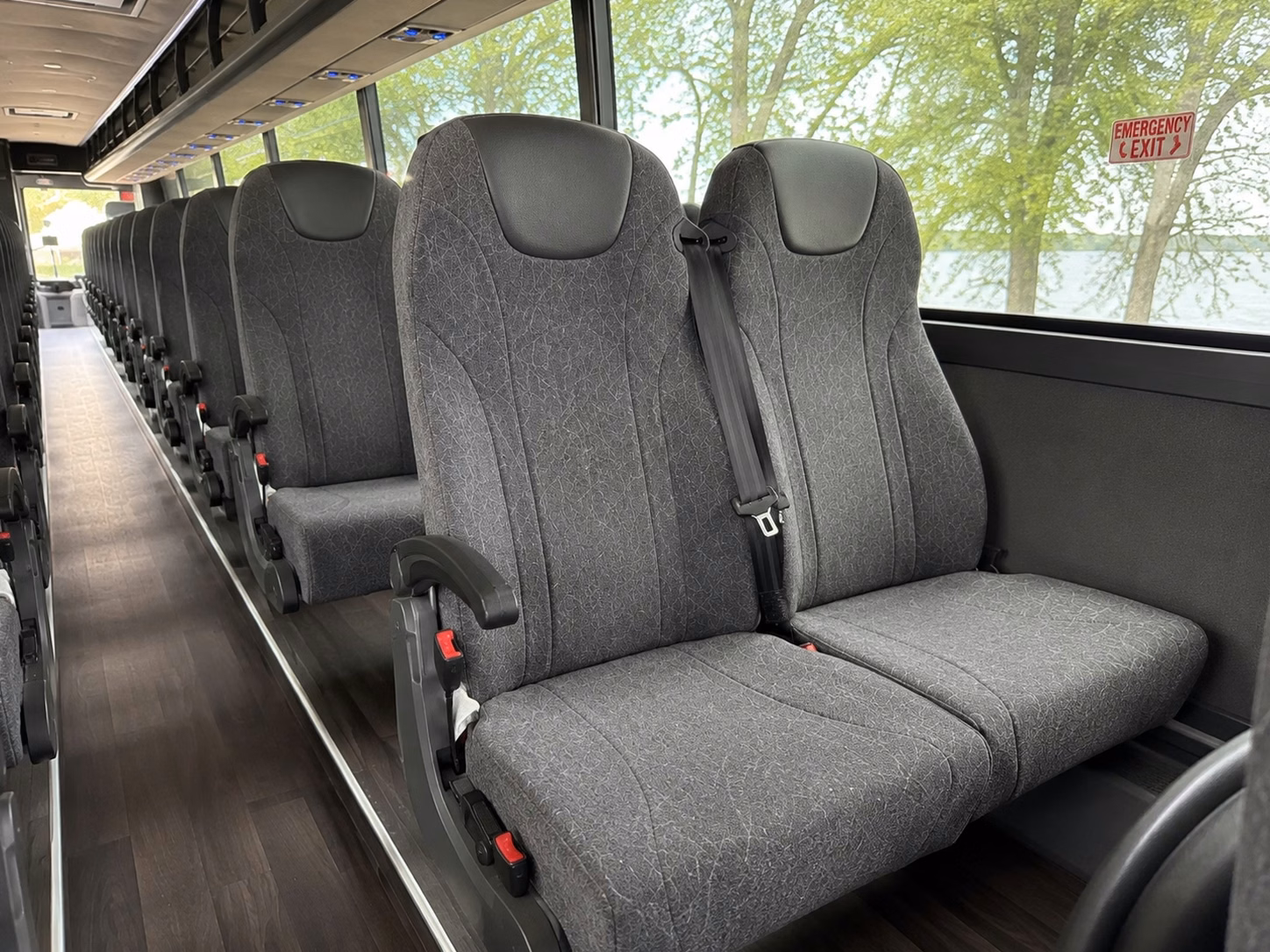 56 passenger charter bus interior