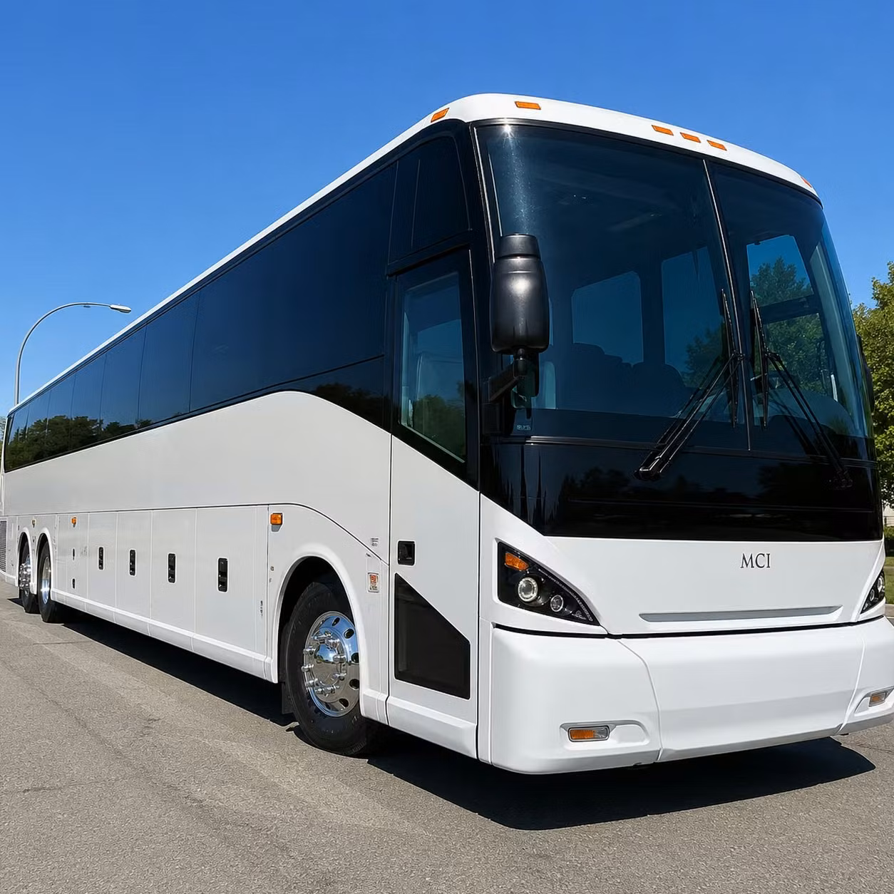 corona charter bus rental exterior